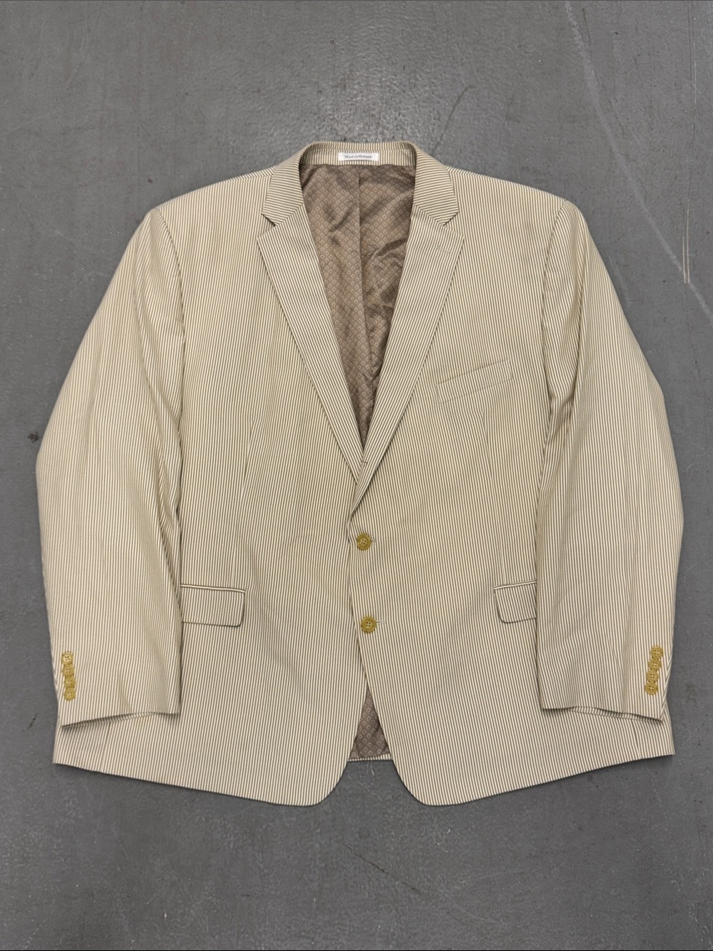 Lauren Ralph Lauren Cream Pinstripe Seersucker Sport Coat 56R